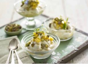 mango pistachio cardamom pudding