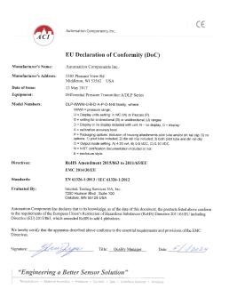 CE DECLARATION - ACI DLP Series