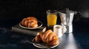 Breakfast set up with coffee