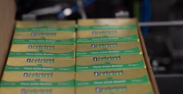 Lakeland Dairies butter all boxed up ready to be delivered.