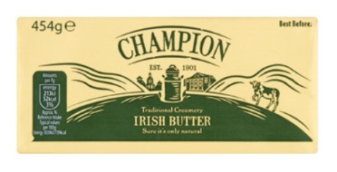 block of champion butter in gold wrapper
