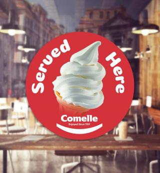 Comelle Point of Sale Window Sticker
