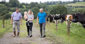 Alan Clarke and his family on their farm.