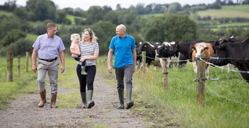 Alan Clarke and his family on their farm.