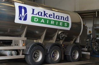 A Lakeland Dairies milk delivery tank.