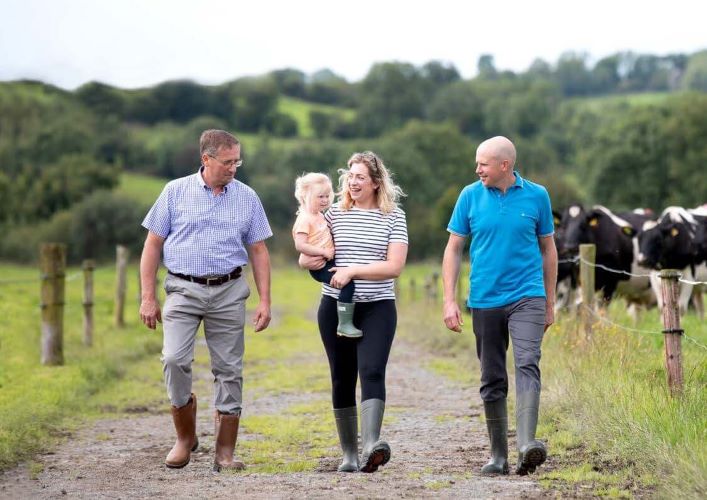 Alan Clarke and his family on their farm.