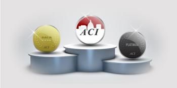 3 awards on pedestals