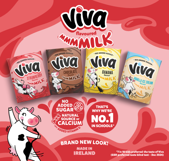 poster showing the VIVA flavoured milk range