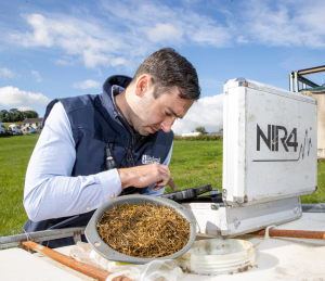 A Lakeland Dairies team member conducting Forage Analysis.