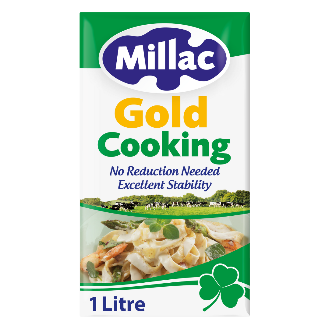 Millac gold cooking cream in green and white packaging